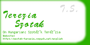 terezia szotak business card